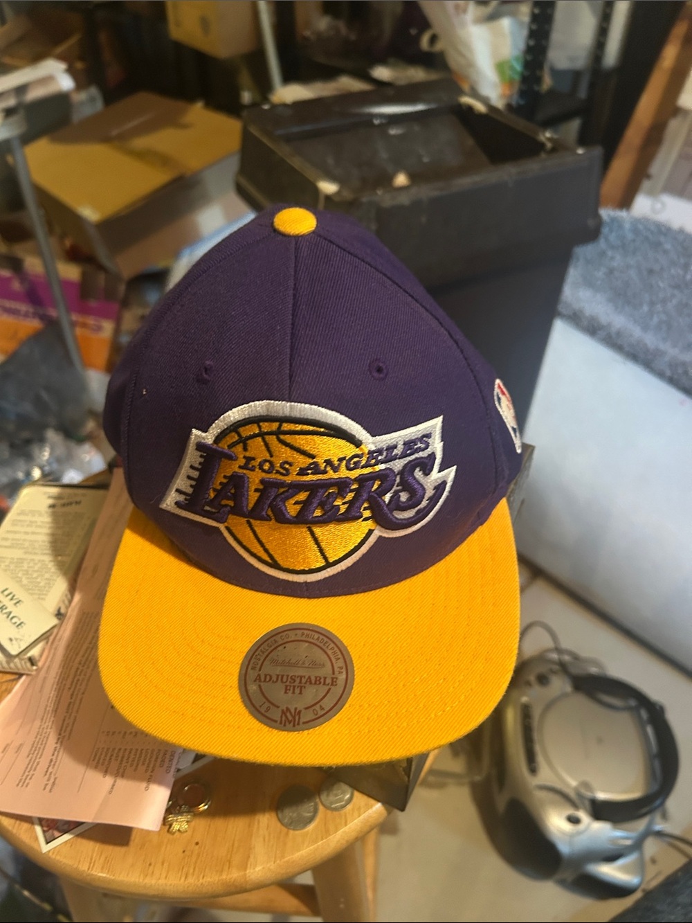 Vintage Mitchell and Ness Los Angeles Lakers Purple & Gold Adjustable Hat